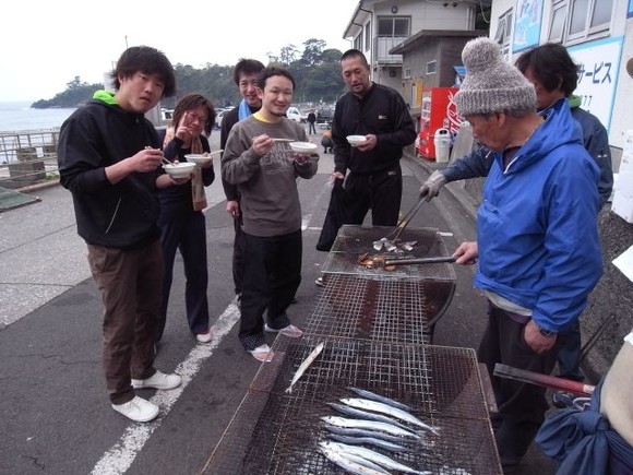 アフターダイブは干物BBQ