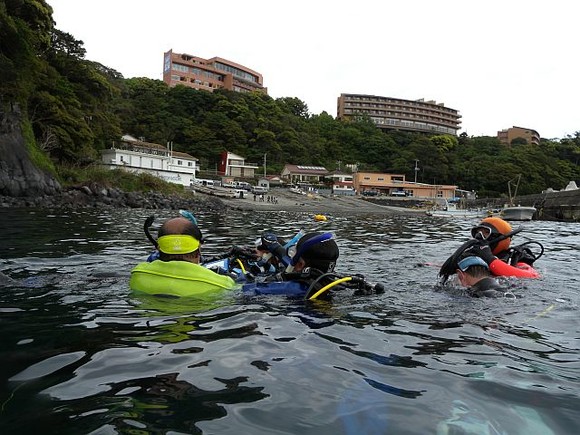 みんなで協力し、浜まで。