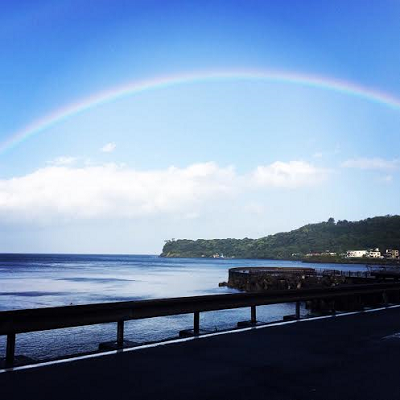 雨上がりに虹が・・・！