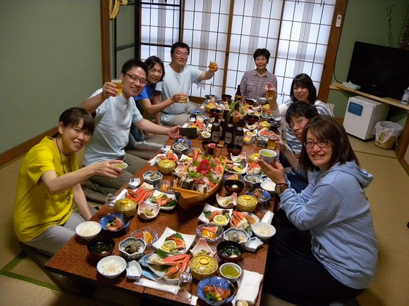 「はまゆ」の夕食にて